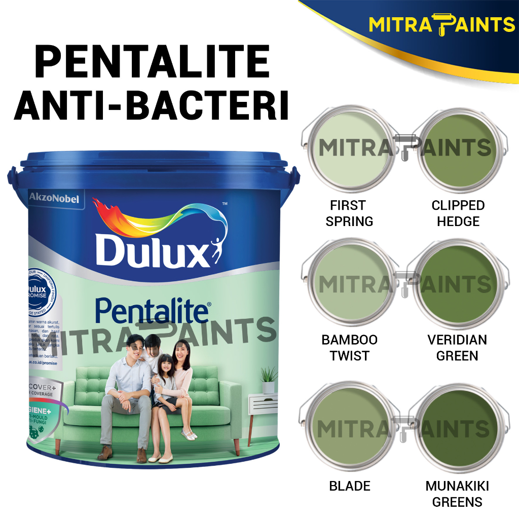 Promo Cat Tembok Dulux Pentalite Anti Bacteri 2,5 L / First Spring / Bamboo Twist / Blade / Clipped