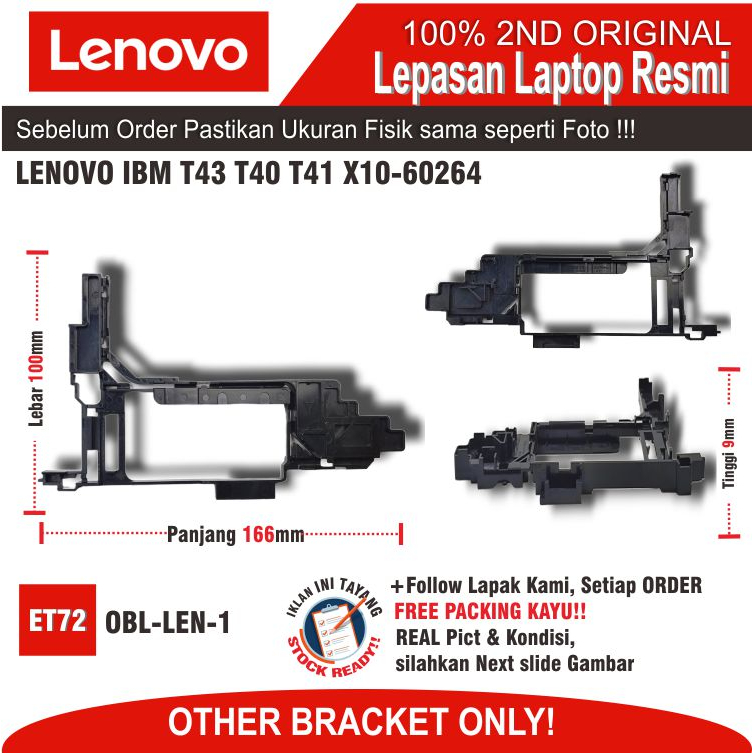 ET72  BKL-LEN-2 Internal Bracket Kabel Management Tempat Kabel Optical Drive Bezel Mounting LENOVO I