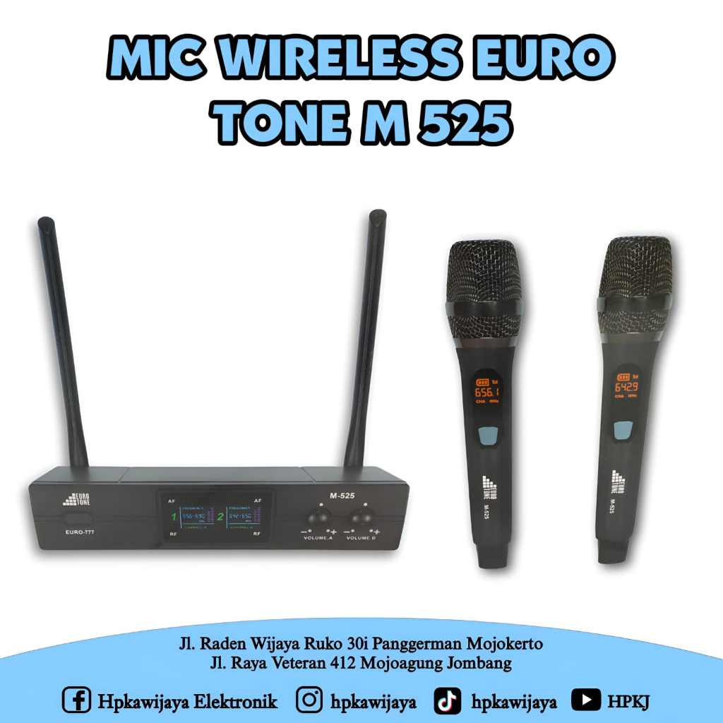 MIC MICROPHONE WIRELESS EUROTONE M-525 MIC WIRELESS EURO TONE M-525