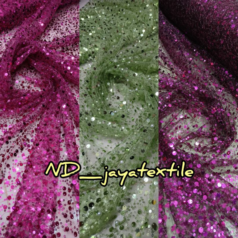 Kain Tile tule Payet/Kain PAYET SEQUIN PREMIUM/PAYET SOROUSKY/Bahan Kebaya