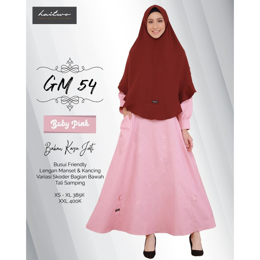 HAITWO 34 GAMIS SYAR'I ONE SET HIJAB