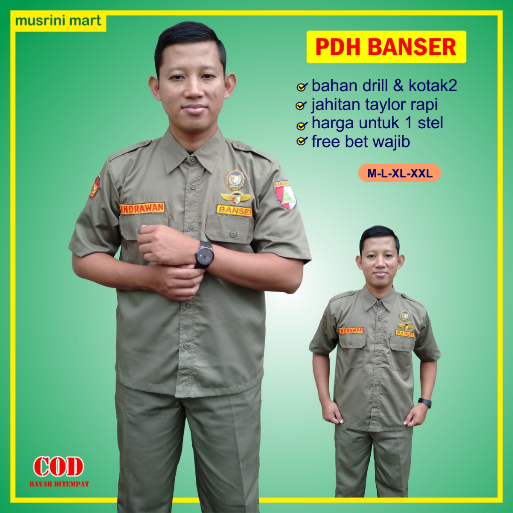 Pdh Banser Baju Seragam Dinas Harian Banser Nu Musrini Mart