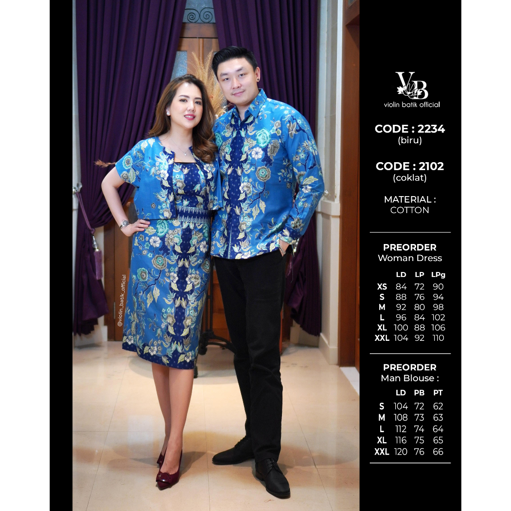 Dress Batik Katun Bolero Crop Biru 2234
