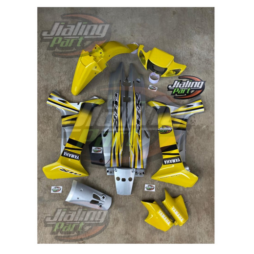 full set cover halus body yamaha fiz r SE kuning silver body halus fiz r kuning set striping