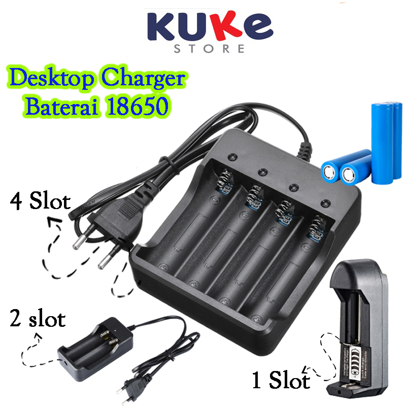 KUKE CHARGER BATERAI 18650/BATERAI CHARGER 1 SLOT/BATERAI CHARGER 2 SLOT/BATERAI CHARGER 4 SLOT 1865