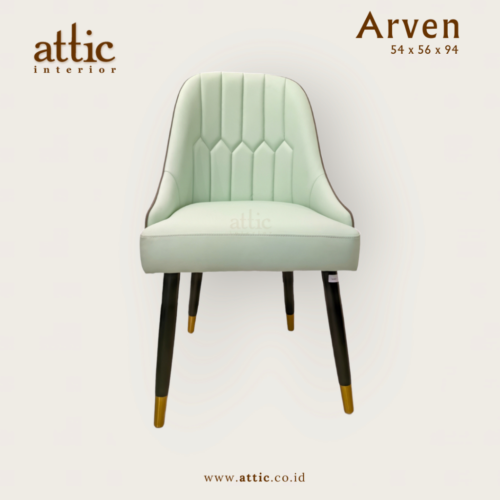 ARVEN Kursi Makan Kulit Sintetis Dining Chair Dining Set Modern Import Kursi Hotel Kitchen Set Kursi