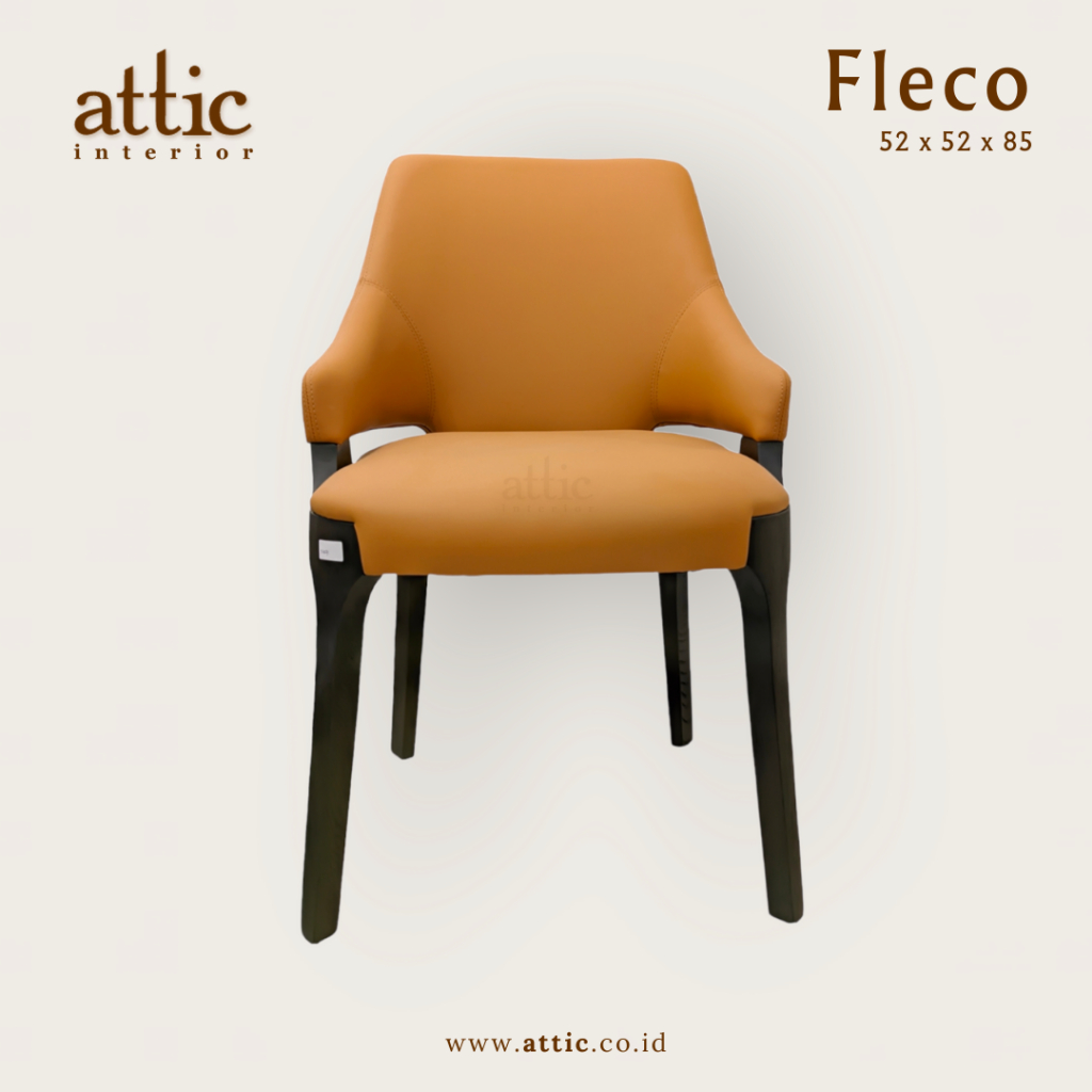 FLECO Kursi Makan Kulit Sintetis Dining Chair Dining Set Modern Import Kursi Hotel Kitchen Set Kursi