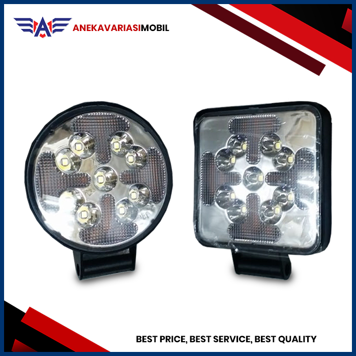 Lampu Sorot Slim Kipas Mobil Truk 3 Mode Kotak dan Bulat