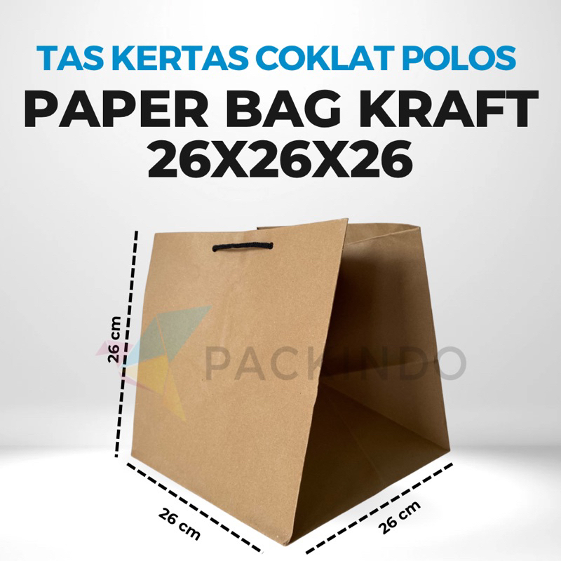 

Paper Bag Kraft / Tas Kertas Coklat Polos 26 x 26 x 26 cm