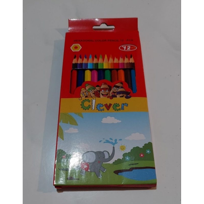 

[1SET] PENSIL WARNA 12 WARNA PANJANG / PENCIL COLOR 12 COLOR CLEVER