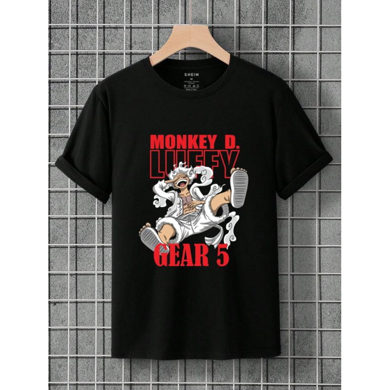 Kaos distro T-shirt baju pakaian atasan Anime One piece 5 Gead Wibu Kartun, cewe /cowo/pria/wanita