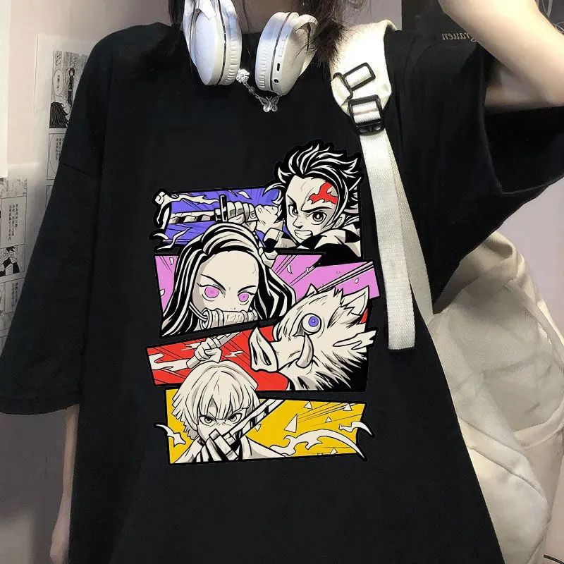 Kaos distro T-shirt baju pakaian atasan anime demon slayer Kimetsu no Yaiba Jepang Cewe/cowo/pria/wa