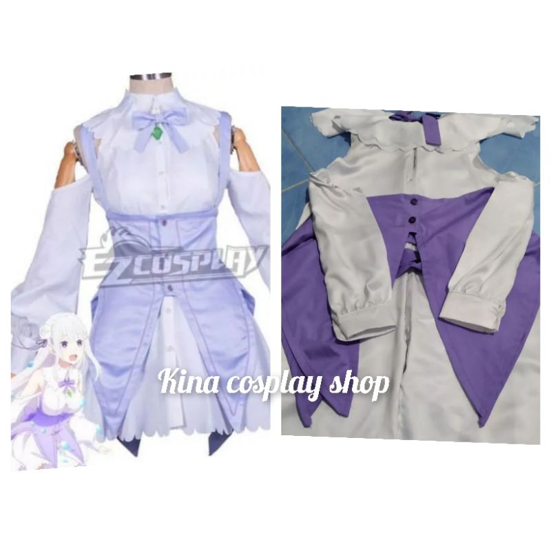 Re:Zero Emilia Memory Snow ver Cosplay Costume Anime