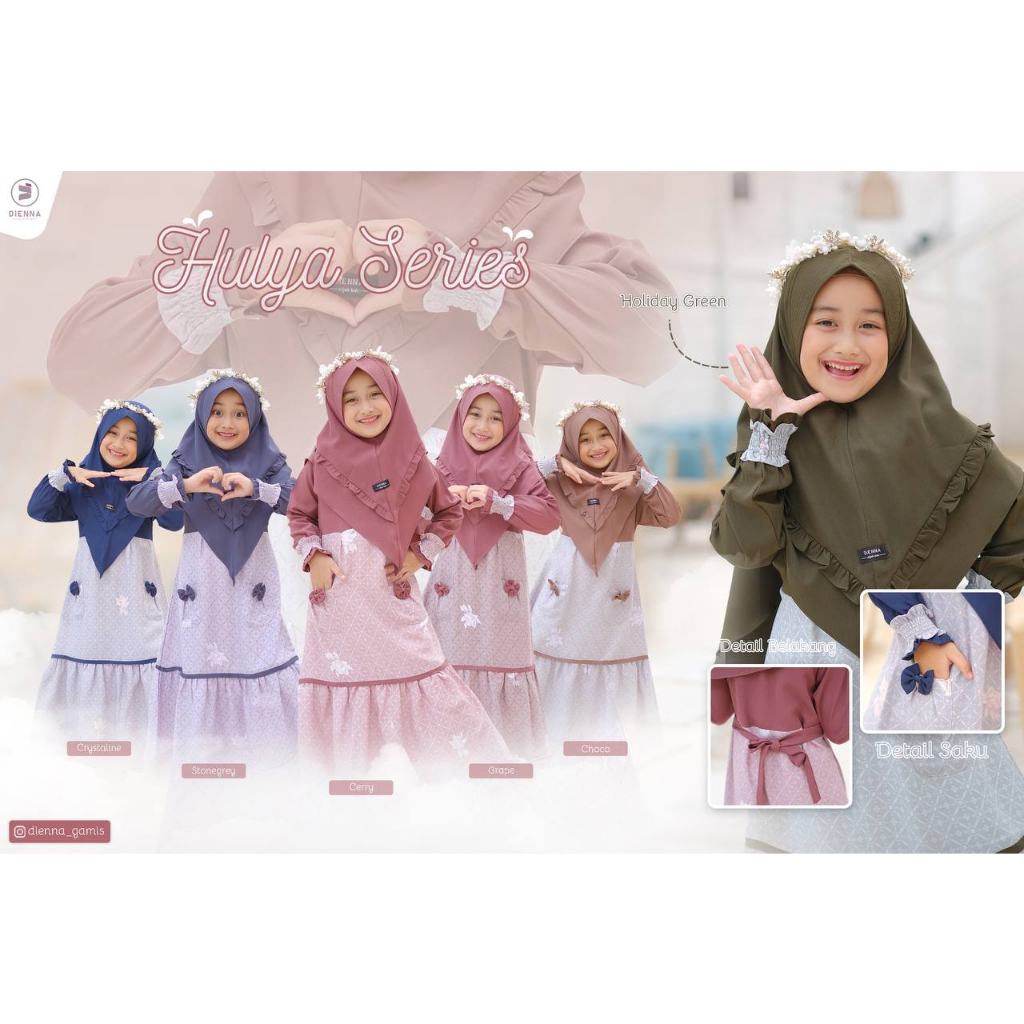 DIENNA - HULYA KIDS SERIES - BAJU ANAK -DRESS ANAK - GAMIS ANAK - COUPLE MOM AND KIDS - BAJU ANAK MU