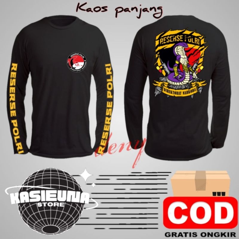 kaos t-shirt kaos reserse polri /direktorat narkoba terbaru Realpict/KASIEUNASTORE