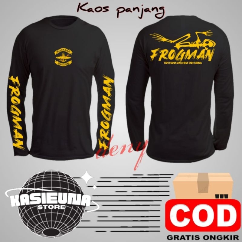 kaos t-shirt kaos kopaska  frogman kaos terbaru Realpict /KASIEUNASTORE