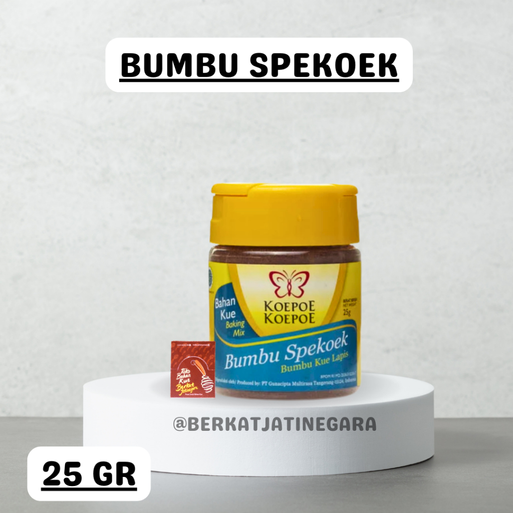 

BUMBU SPEKOEK KOEPOE KOEPOE 25 Gr / SPIKOEK BUMBU KUE LAPIS LEGIT/CTN ( 72 PCS)