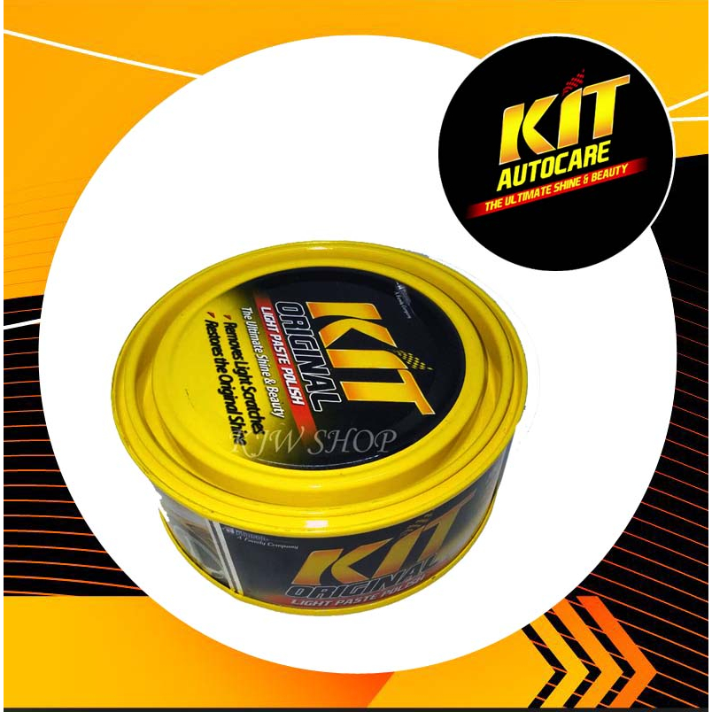 Kit Original Car Paste Wax Yellow Kuning 225gr Kit Light Paste Polish Mengkilapkan Cat Motor Helm Ki