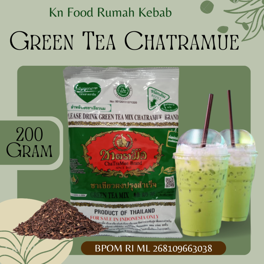 

Thai Green tea mix chatramue Teh Hijau 200gr Ori Thailand BPOM