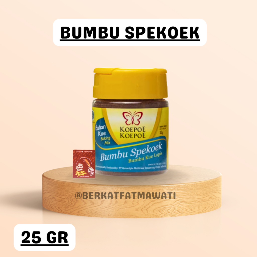 

BUMBU SPEKOEK KOEPOE KOEPOE 25 GR / SPIKOEK BUMBU KUE LAPIS LEGIT / 1/2 CTN ( 36 PCS )
