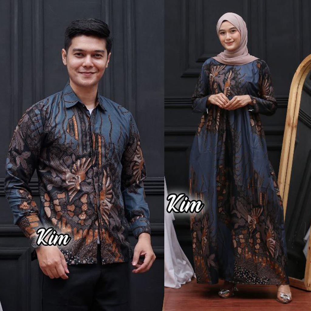 Couple Batik Gamis - Sarimbit Batik Kemeja dan Dress Lengan Panjang - BATIK IFA