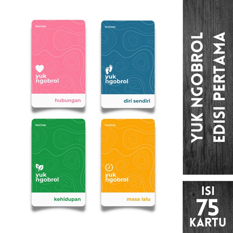 Lemari Senja - Kartu Permainan - Yuk Ngobrol edisi pertama ISI 75 KARTU - kartu deep talk card game 