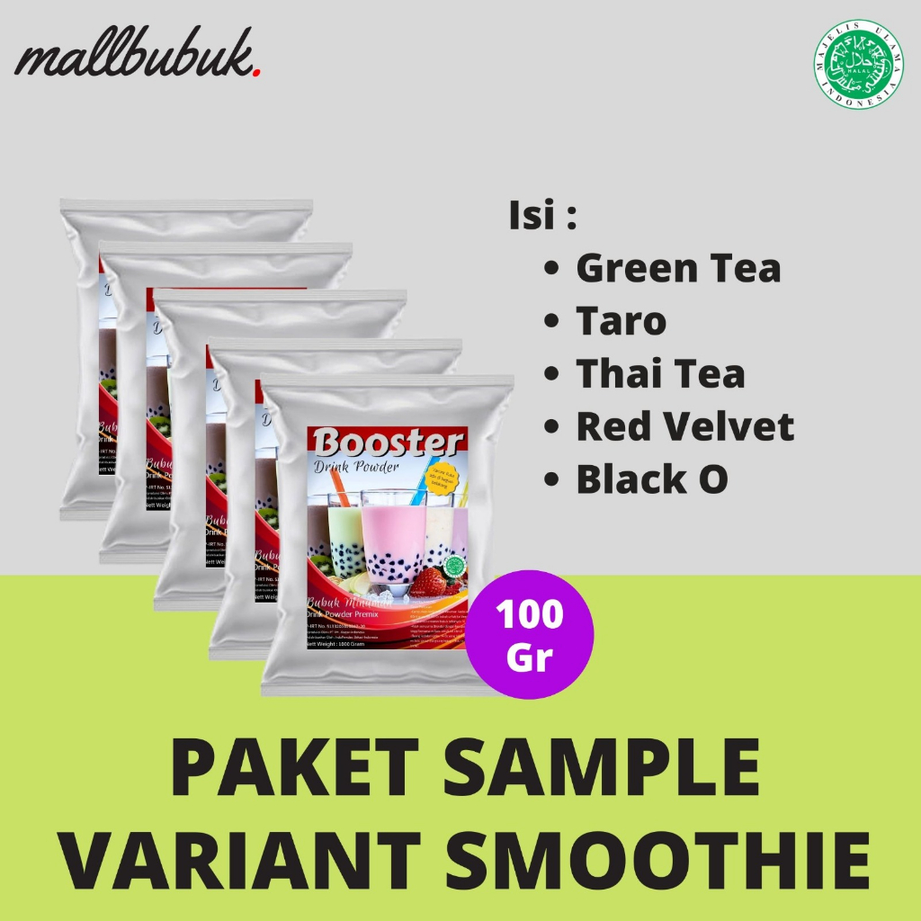 

PAKET SAMPLE Best 5 Varian SMOOTHIE, Harga adalah 1 Paket berisi 5 Variant