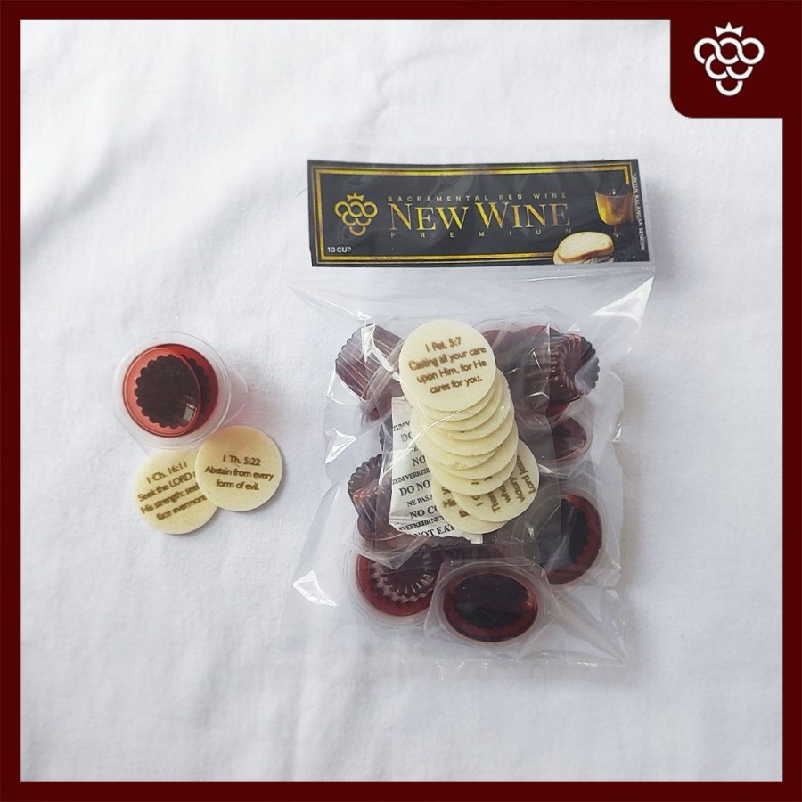 

Anggur Perjamuan Kudus Premium + Hosti Ayat Kecil Inggris - isi 10