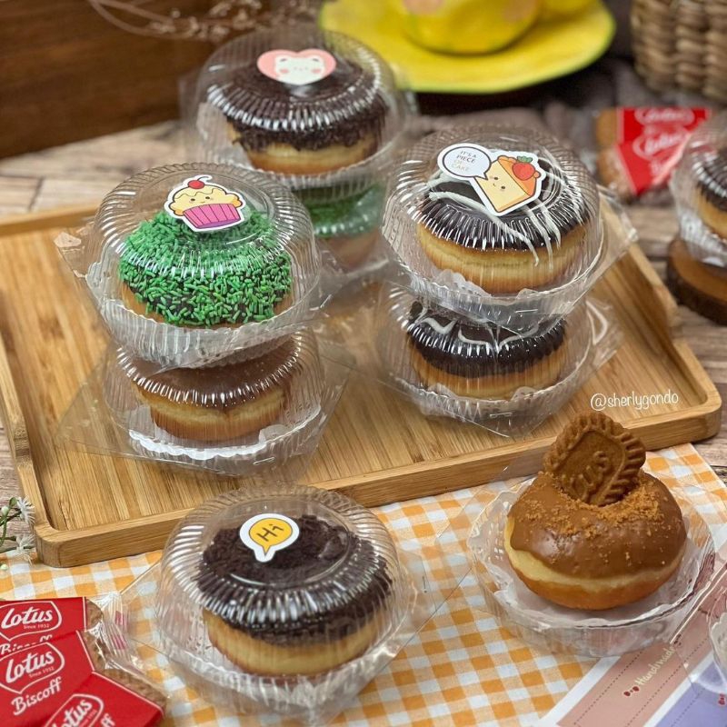 Mika Donat Satuan isi 50pcs / Mika Donut / Kemasan Donat Plastik