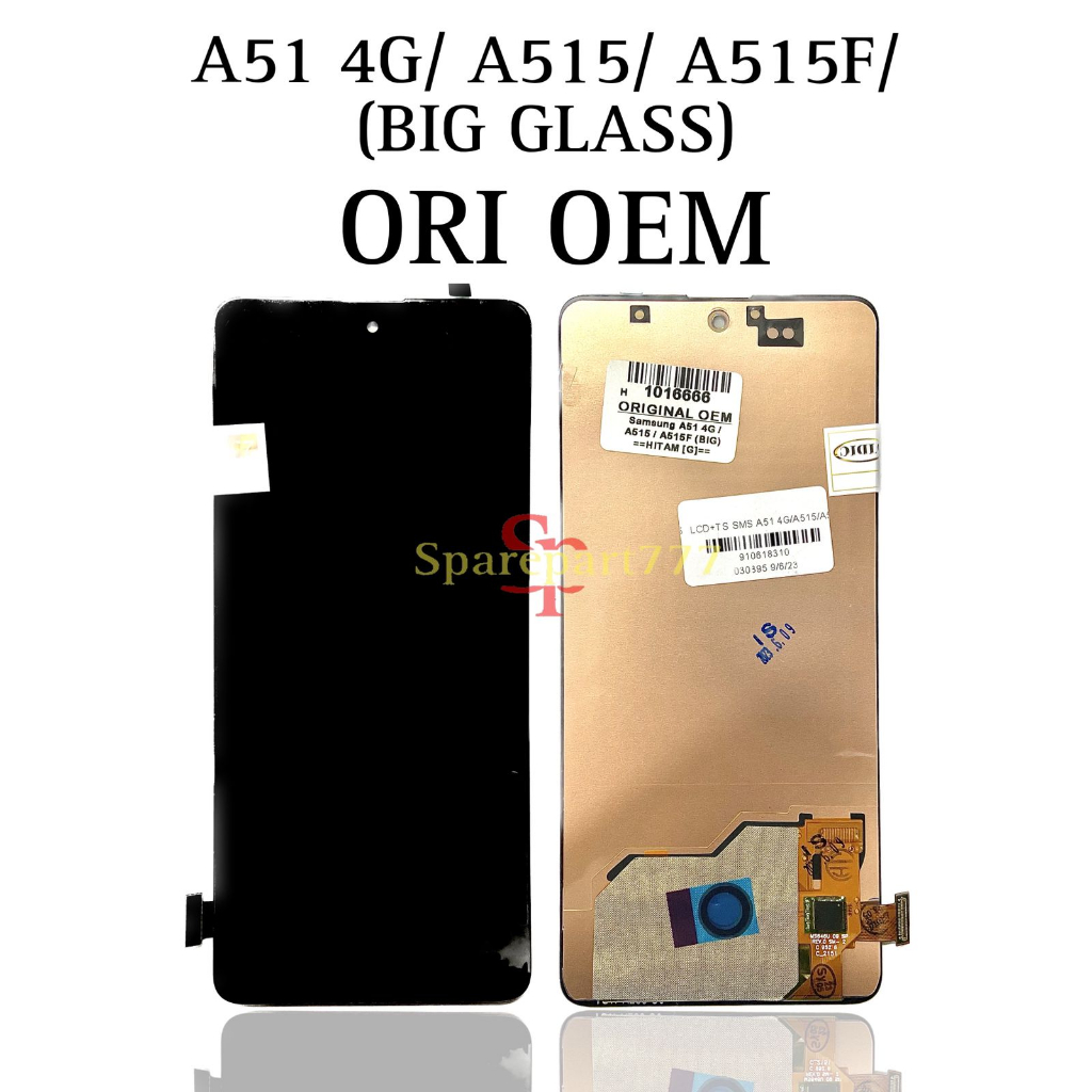 ORIGINAL OEM - LCD Touchscreen Fullset Samsung Galaxy A51 4G / A515 / A515F BIG GLASS