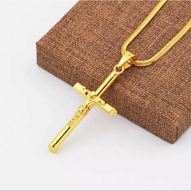 KALAU SALIT COWOK KRISTEN TITANIUM ASLI ANTI KARAT LIONTIN SALIT YESUS TERLARIS