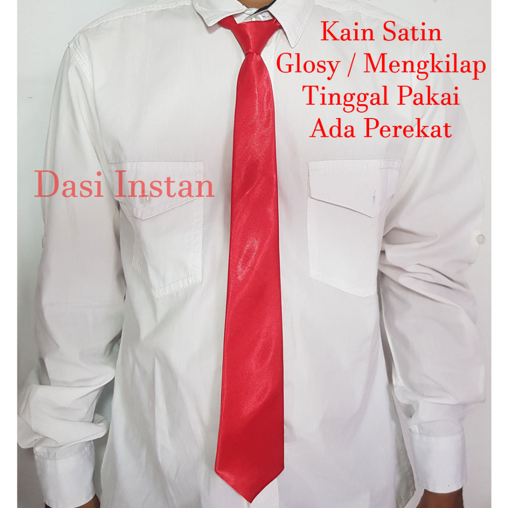 Dasi Pria Langsung Pakai Dasi Merah Polos