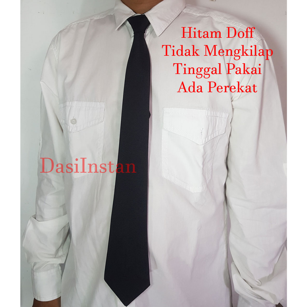Dasi Pria Langsung Pakai Dasi Hitam Polos
