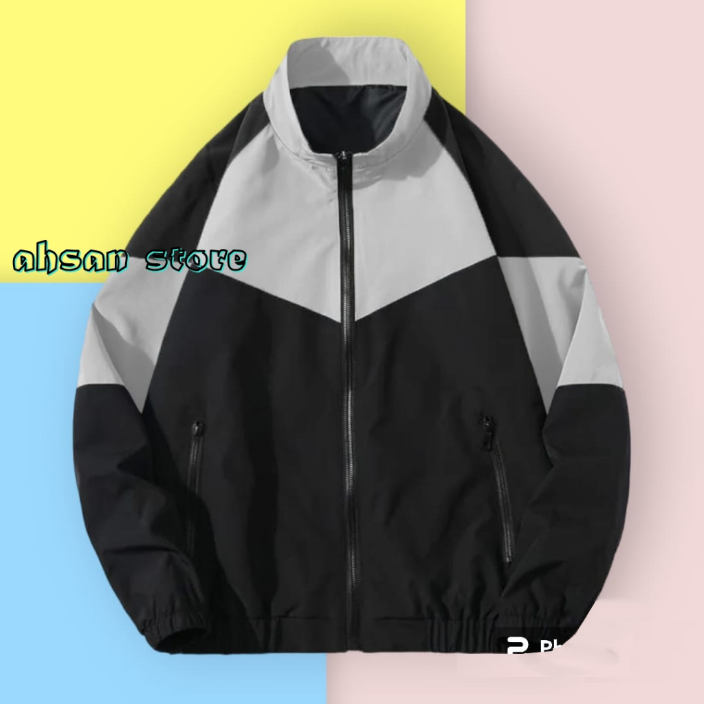 JAKET JACKET JEKET VARSITY SOFT CASUAL BASEBALL JUMBO TRACKTOP RUNINING LARI PARASUT PARASIT POLYEST