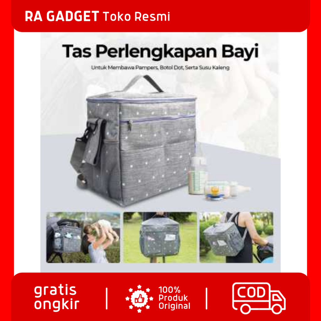 Tas Ransel Ibu Botol Susu Bayi Diapers Stroller Bag / Tas Perlengkapan Bayi Multifungsi Kapasitas Be