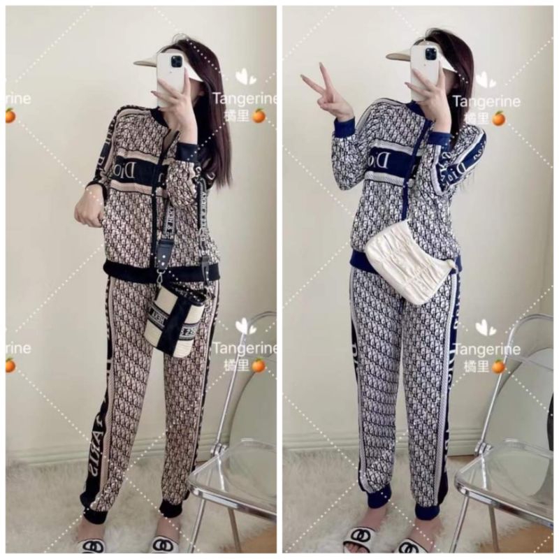 Set top celana training fashion murah import bkk bangkok baju stelan wanita kaos lembut style korea