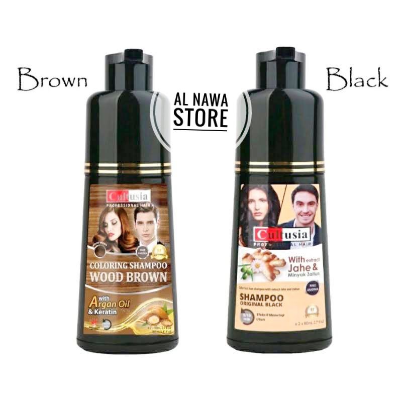 Shampoo Cultusia Penghitam Rambut Anti Uban Semir Rambut Shampoo Uban Rambut Hitam Pewarna Rambut