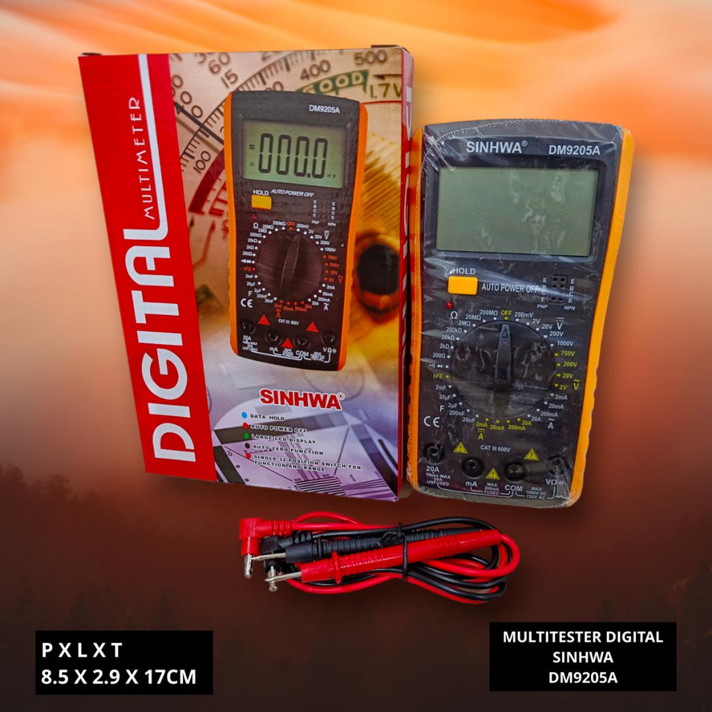 Multitester Digital Sinhwa DM9205A Multimeter Avometer 9205 DM9205