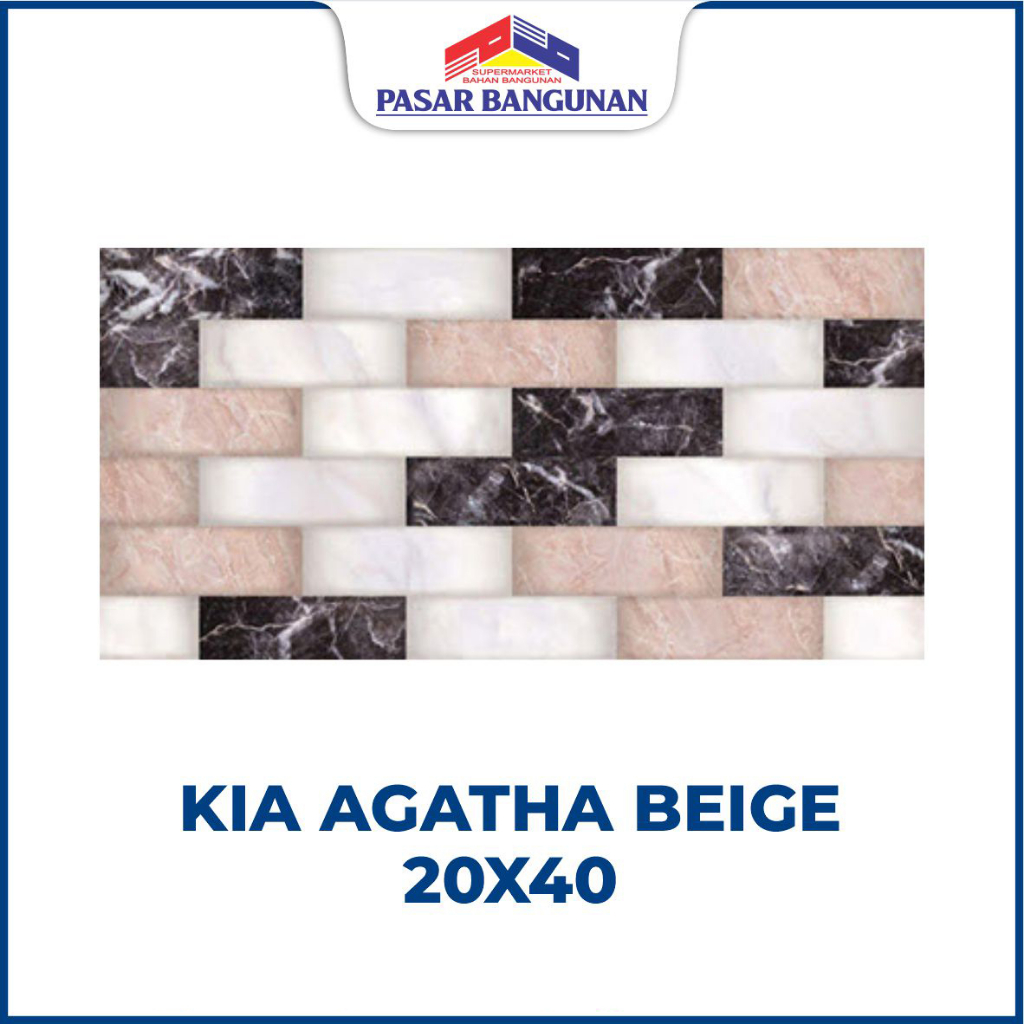 Keramik KIA Agatha Beige 20x40 Motif Batu Alam