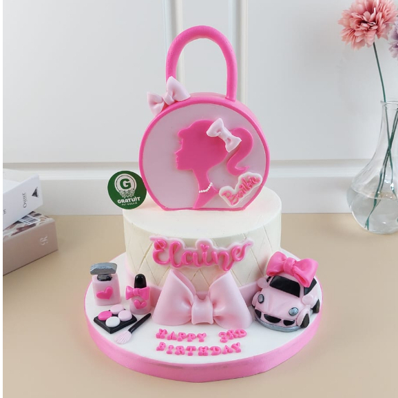 

KUE ULANG TAHUN TEMA BARBIE UK 15CM / COVER CAKE BUTTERCREAM