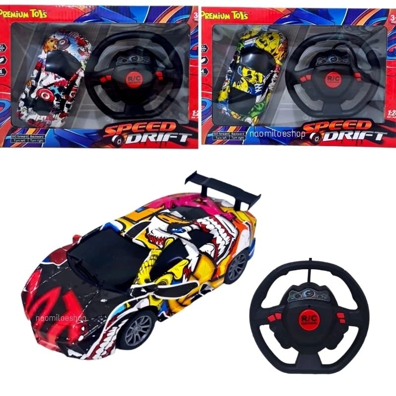 Mainan Mobil Balap RC Remot Setir Speed Drift