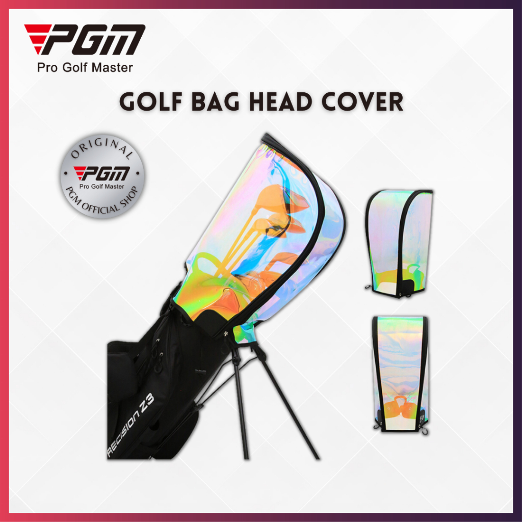 PGM Head Cover Golf Bag Hat Transparan Rainbow Penutup Atas Tas Golf