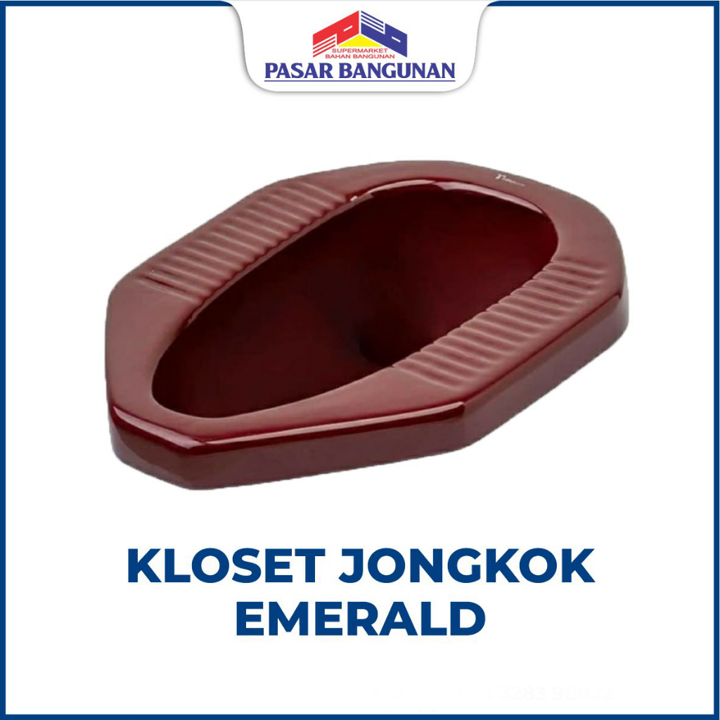 Trilliunware Kloset Jongkok Emerald Warna Maroon
