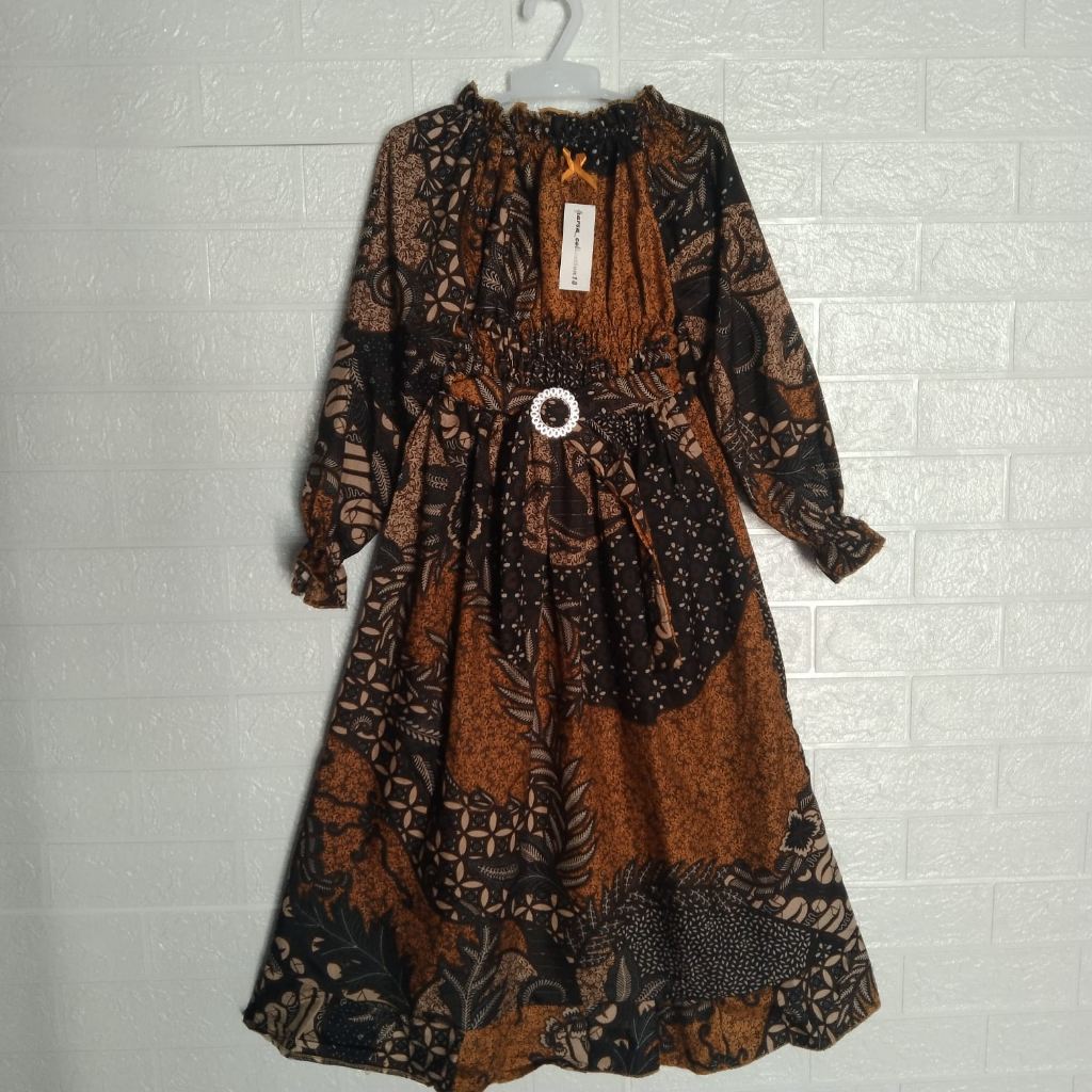 Gamis batik anak perempuan baju batik anak 10-12 tahun batik full