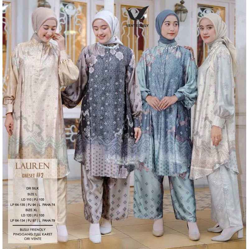 LAUREN ONESET // SETELAN BAJU WANITA // SETELAN VIRAL // DIOR SILK // LONG TUNIK  BUSUI FRIENDLY // 