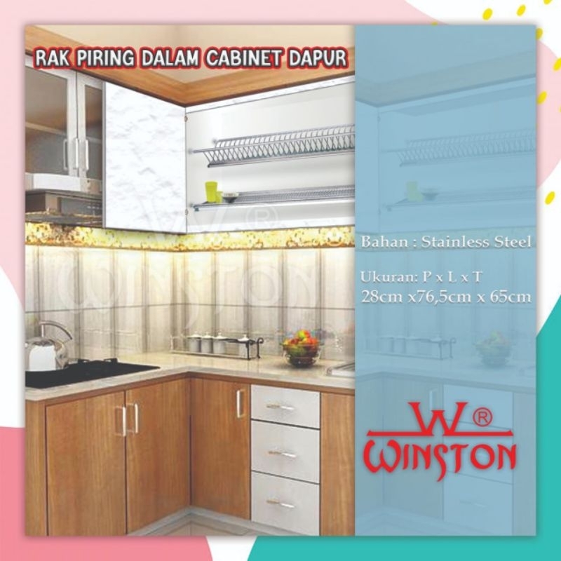 rak piring gantung dalam kabinet 80 cm