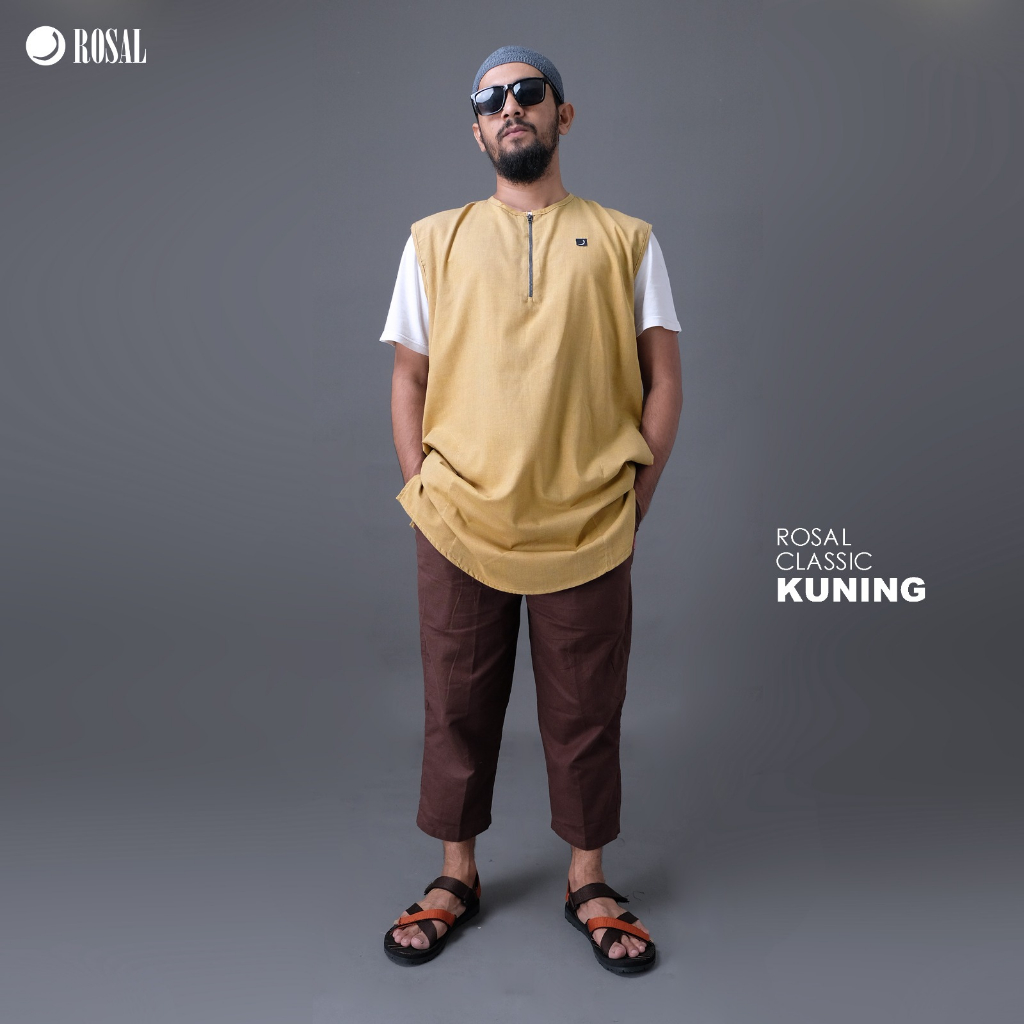 Rompi Sholat Rosal Classic Polos / Baju Sholat Pria Murah / Baju Koko Pria Murah Terlaris
