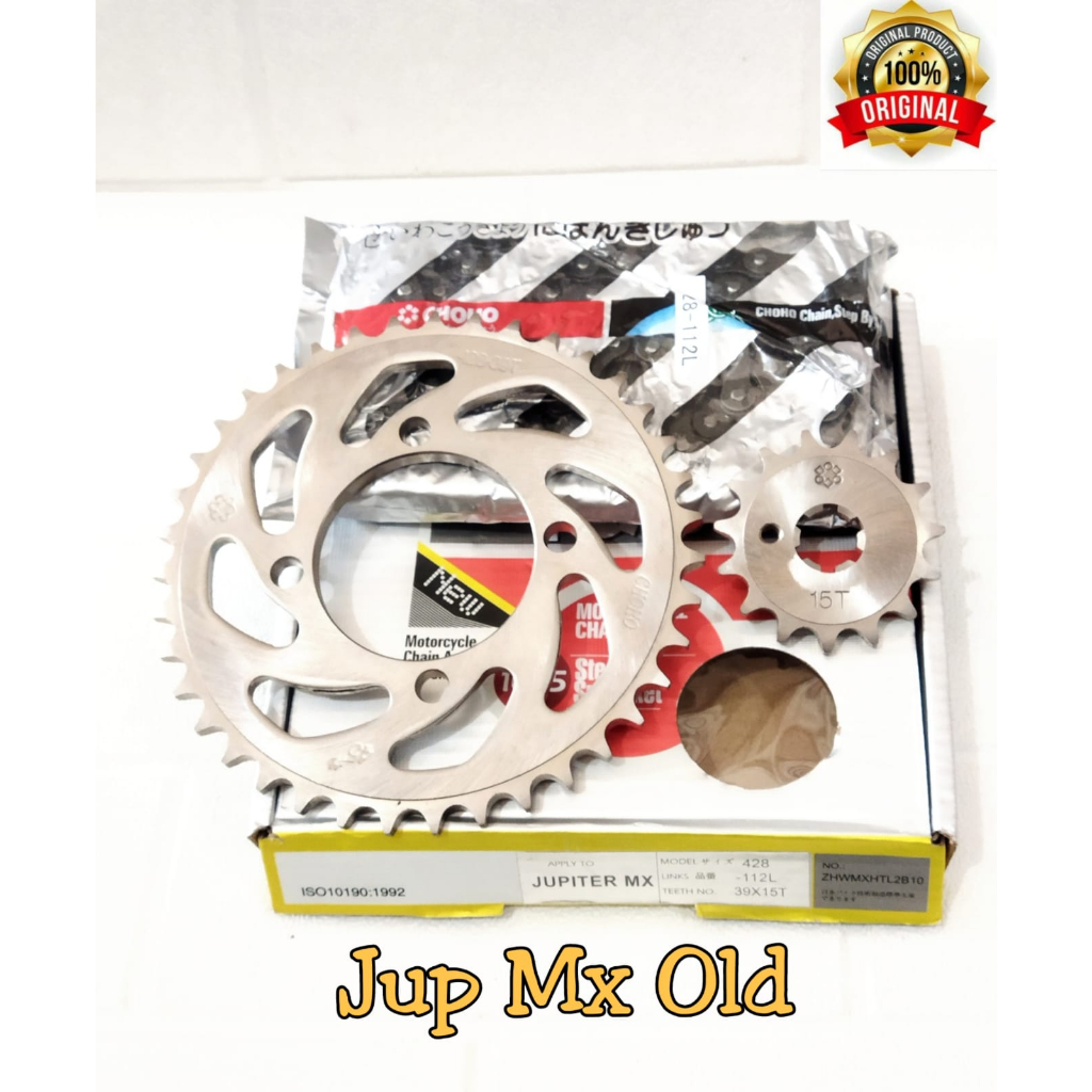 Choho Gear Paket Set 428 15T 39T 112L Jupiter MX Old Jupiter Z Vega R New Jupiter Z New Burung Hantu