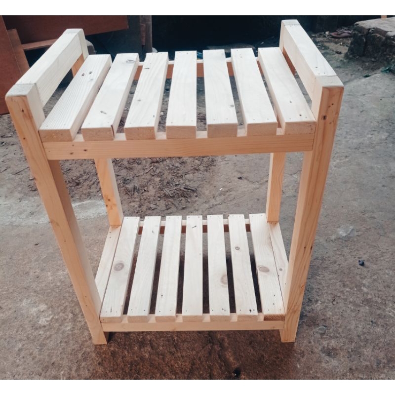 rak kayu susun serbaguna 60cm