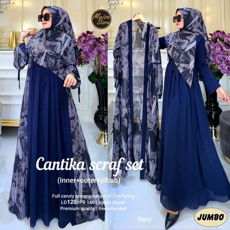 JS. CANTIKA SCRAF SET 3IN1 DRESS JUMBO LABEL JASMINE